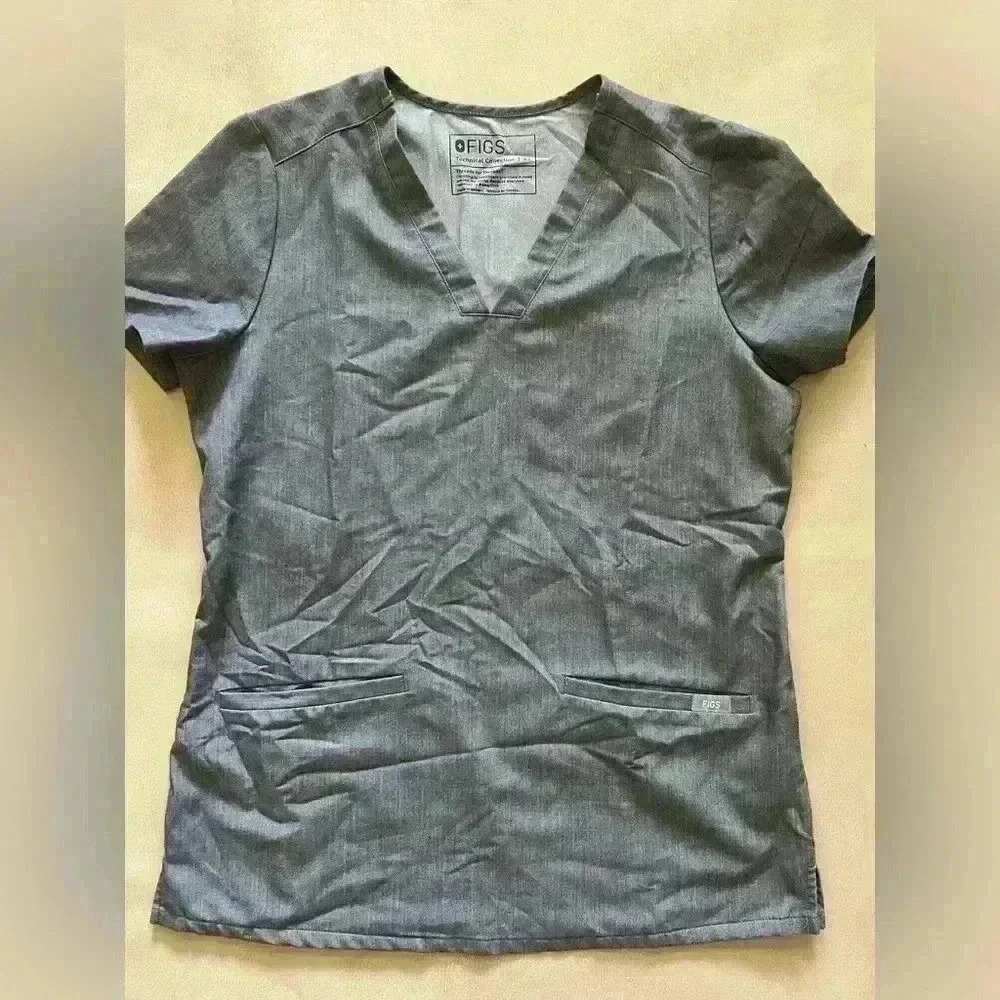 FIGS Scrubs Heather grey scrub top technical collection XS